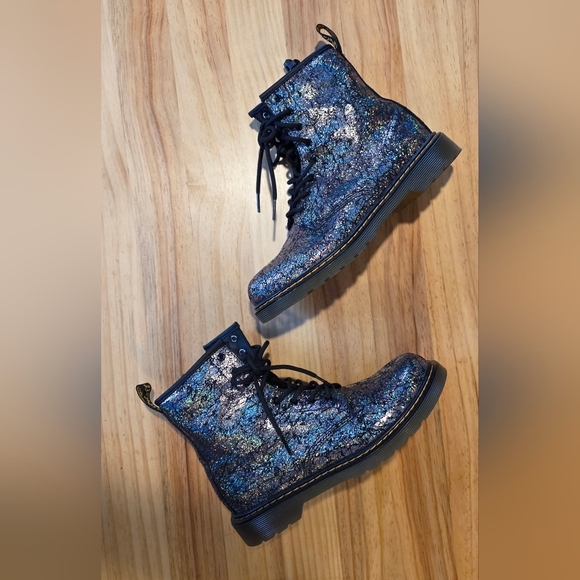 Dr. Martens Black Glitter Combat Boots - Picture 6 of 8